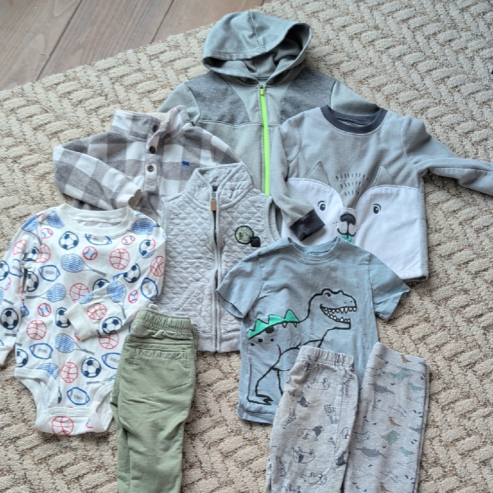 Carter's White and Blue Baseball Onesie